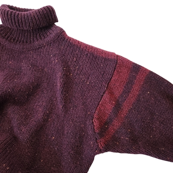 HIGHLAND CLUB Burgundy Wool Silk Turtleneck Sweater Vintage Retro Style m - Picture 6 of 13